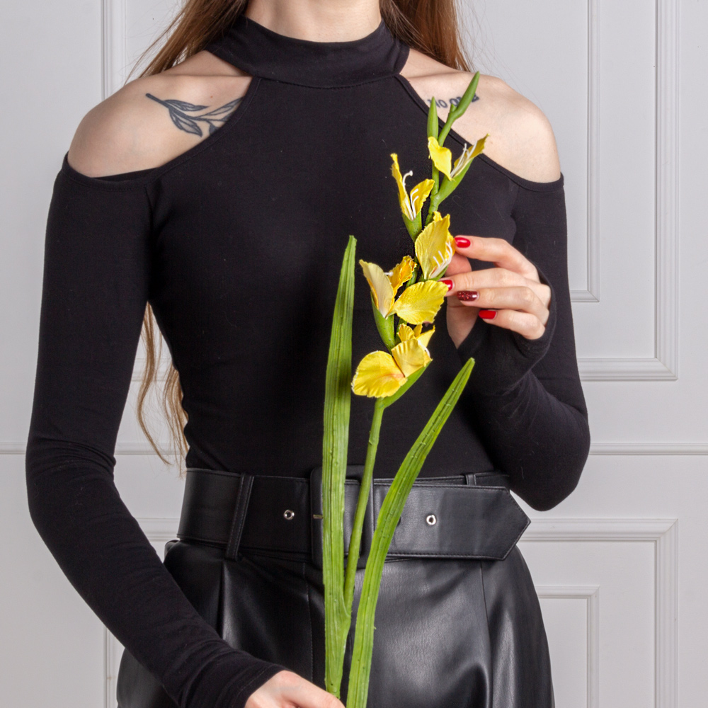 7141А/9120-26/2Р Гладиолус искусственный h85см, красный_4