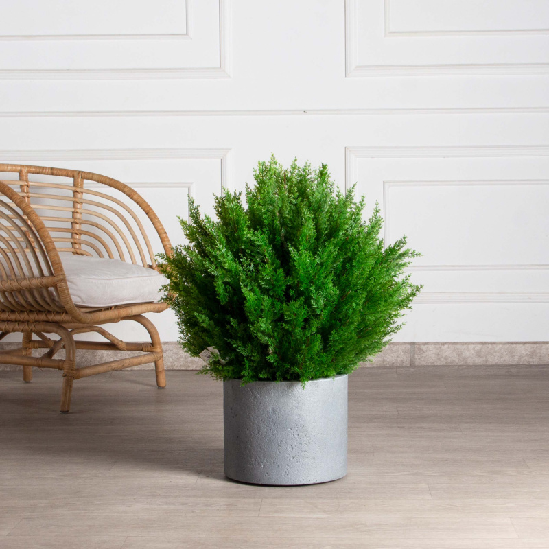 Т060/201(з)(F) Туя-шар искусственный Элеганс h70см, d60см в кашпо_1