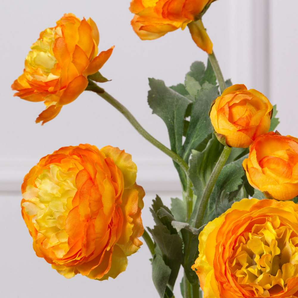 7141А/0443-17/18Р Ранункулюс искусственный 2 головы, 1 бутон h50см, оранж._2