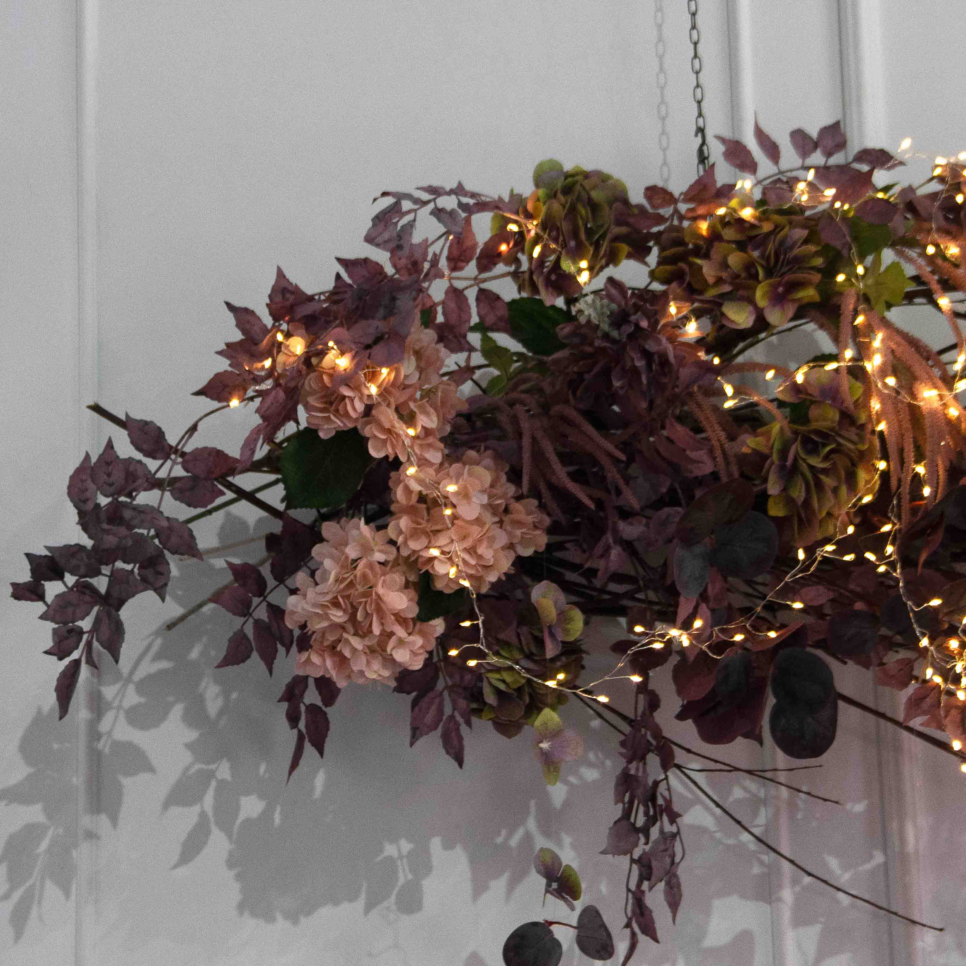 Л173/СВ03(Пр)(F) Лиана искусственная с гирлянлой Роса, пепельно-пурпурная L100см_2