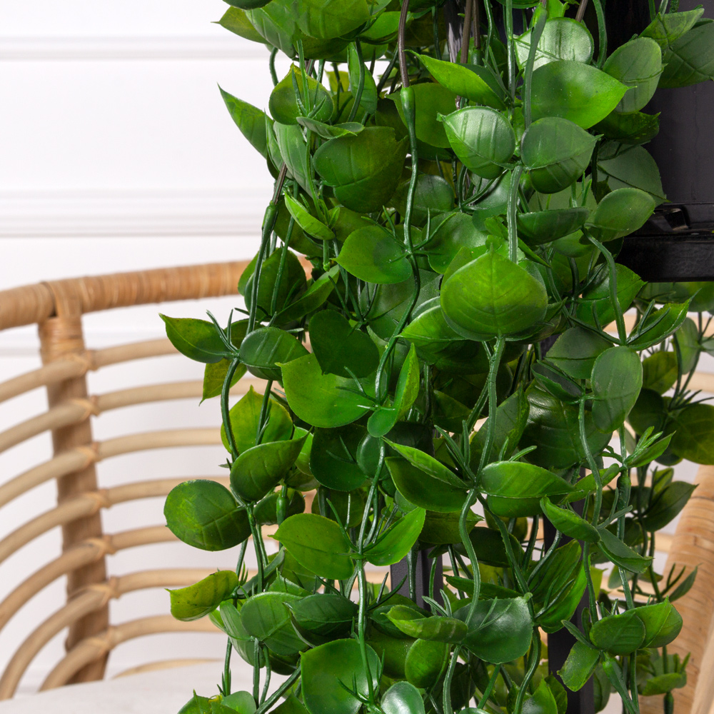 КС88 Самшит искусственный ампельный с ресничками в кашпо d11см_10