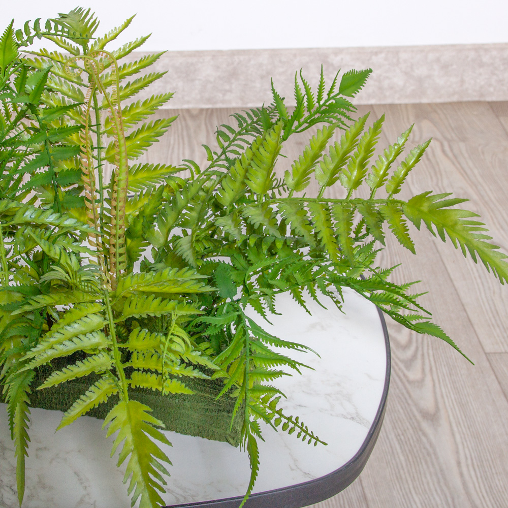 ВМ15/1(з.) Вставка модуль Микс из папоротников h24см(силикон) 37,5*9,5*3_5