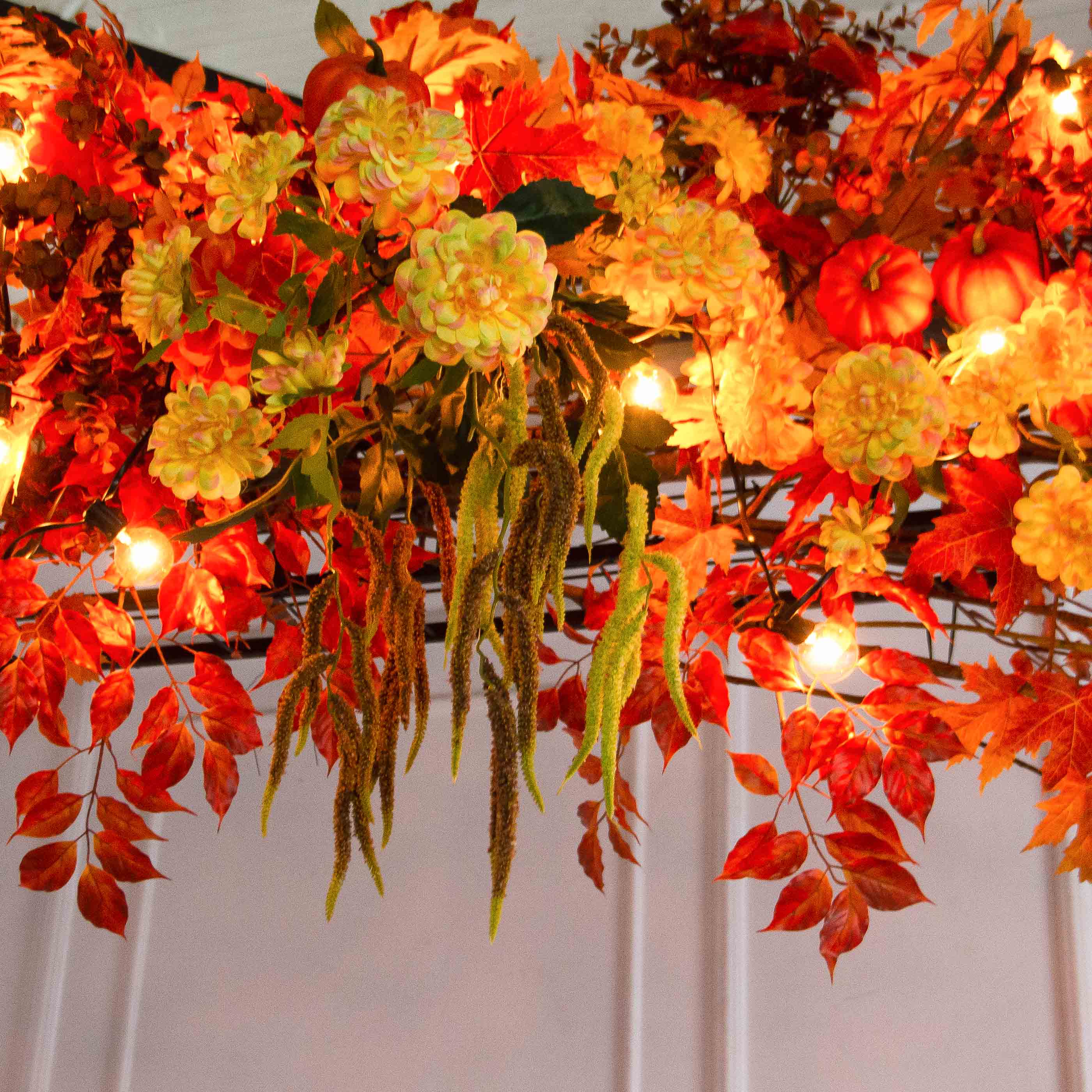 ДЛ174/СВ04(Пр)(Fix)(F) Декор арочного типа L230см на прутьях,пристен. с ретро-гирляндой,оранж-желт_6