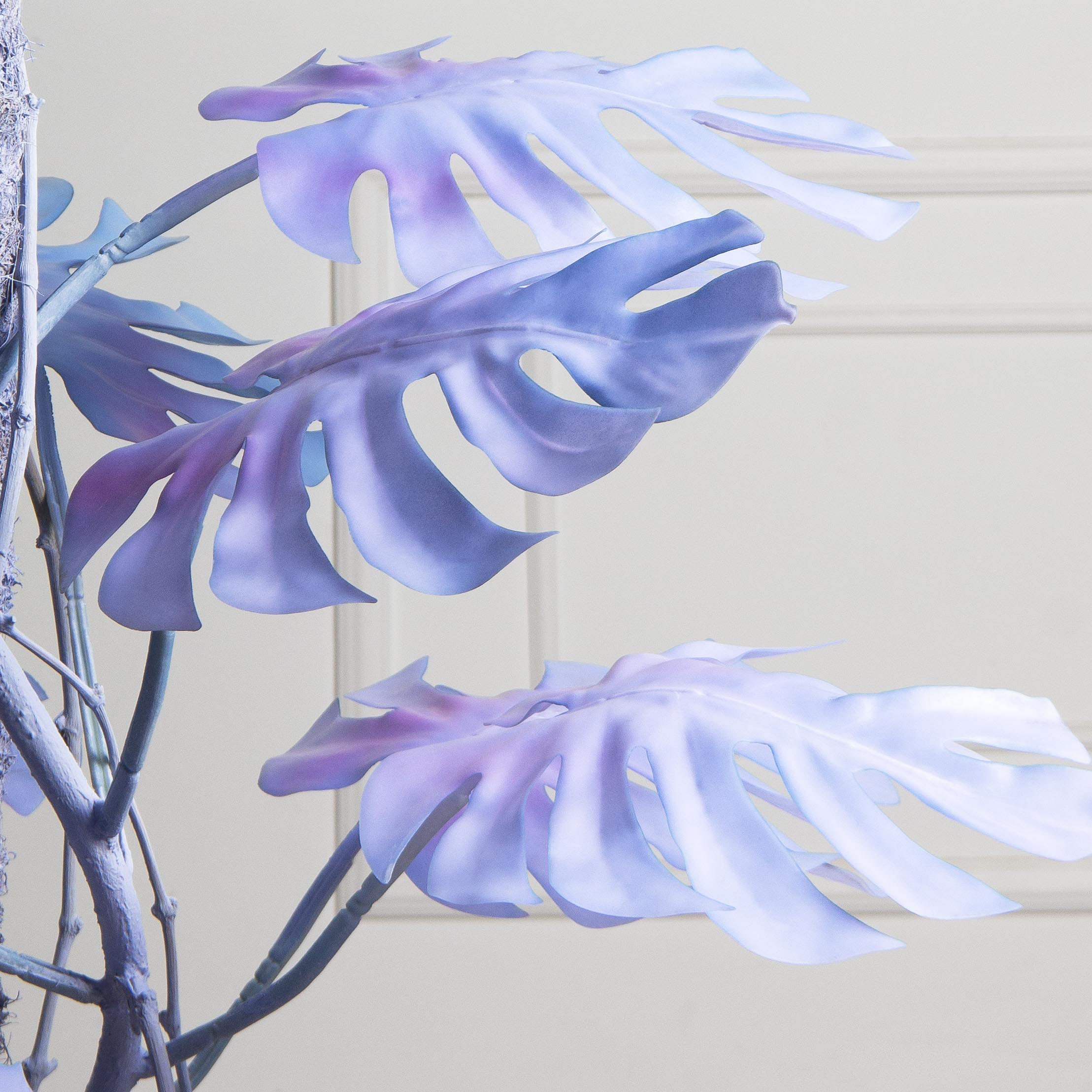 140/К/371-1(з)(F) Монстера искусственная на опоре h140см, синяя_5