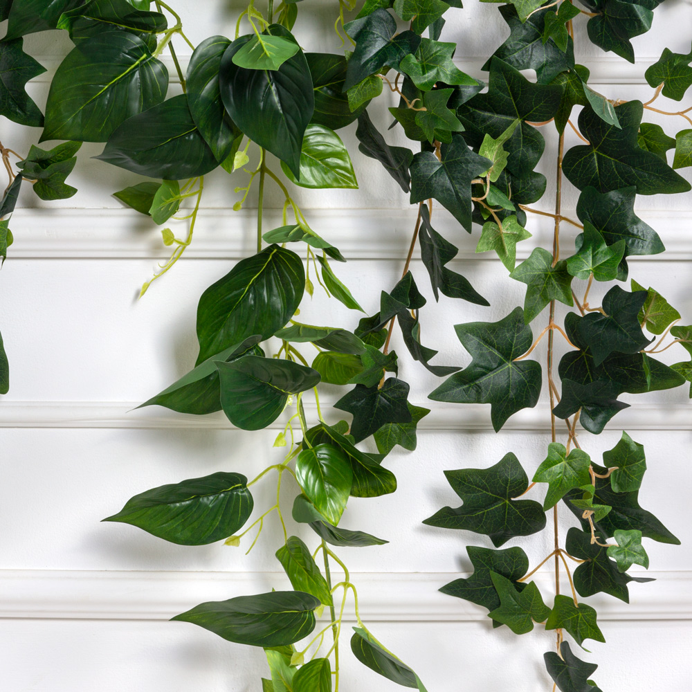 Л79(з)(F) Лиана искусственная с хедерой и сциндапсусом L100см, свес 100см_2