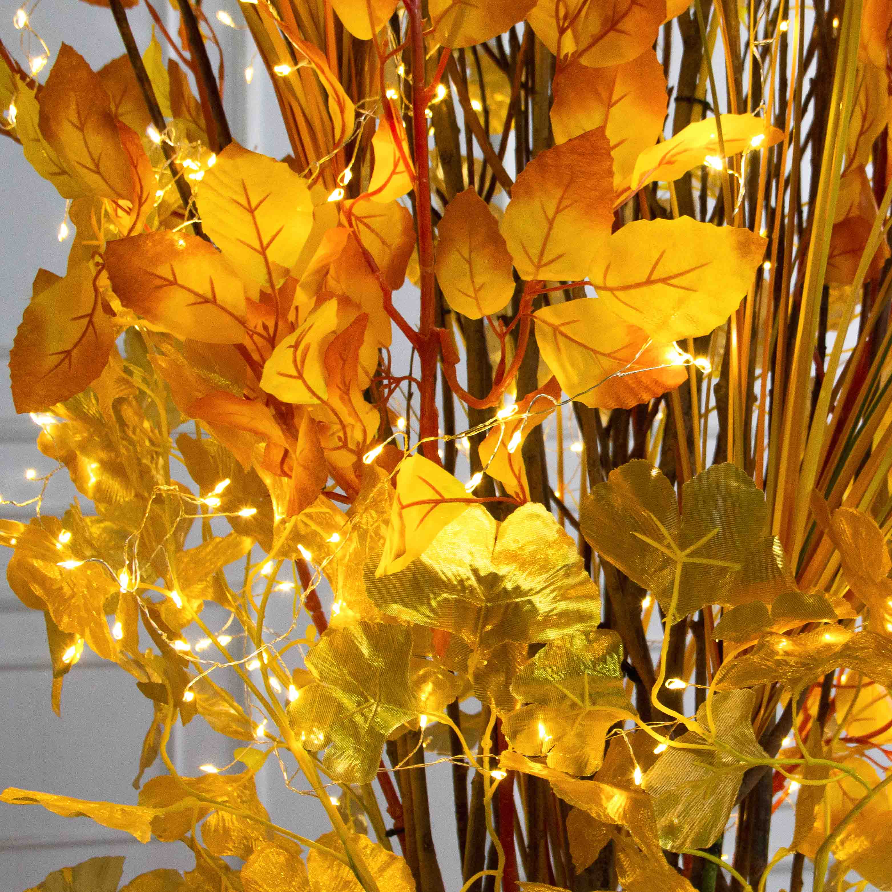 К550/СВ03(Пр)(F) Композиция искусственная на основании с гирляндой Роса, золото_7