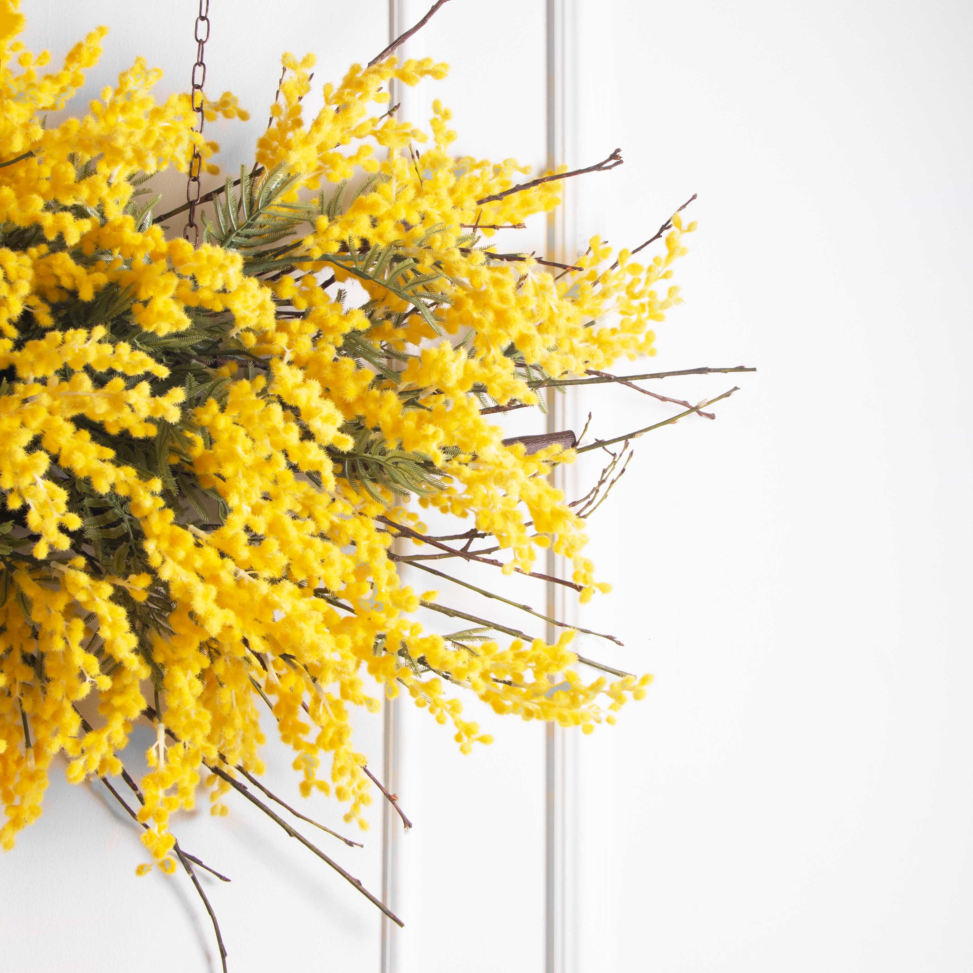 ДЛ/РН/43(Пр)(F) Декор входной группы весенний с мимозой L100см на прутьях, пристенный_5