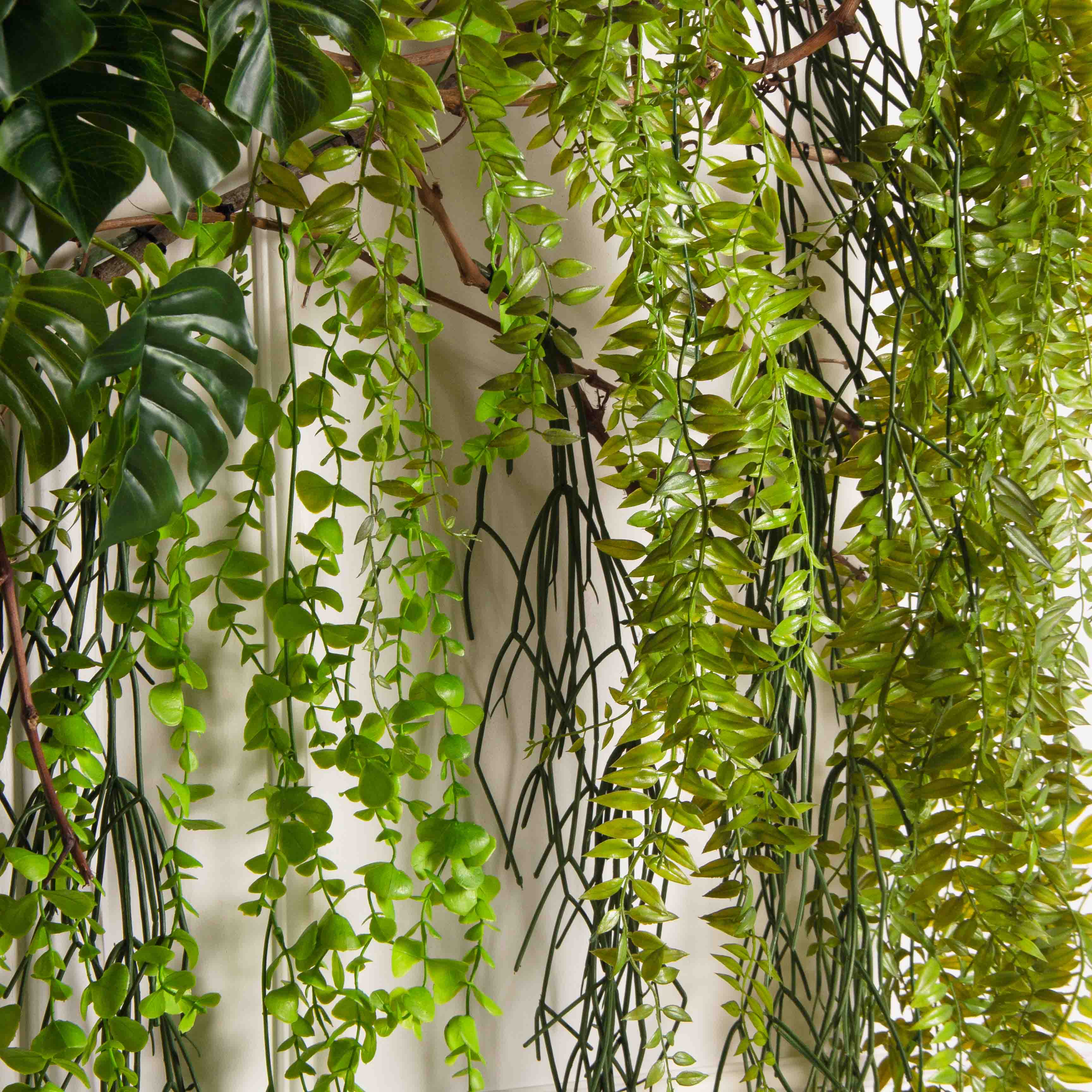 Л158(з)(F) Лиана искусственная с монстерой и даксином L100см свес120см_5