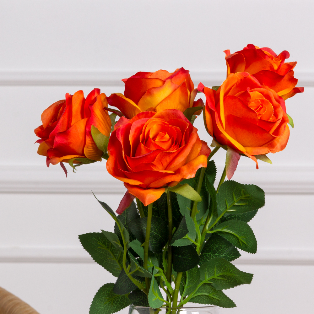 7141А/0443-09/18Р Роза искусственная 1 голова d8см, h44см, оранж._1