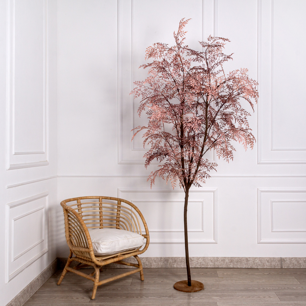 220/РН/489 Дерево искусственное h220см на основании, светло-бордовое _1