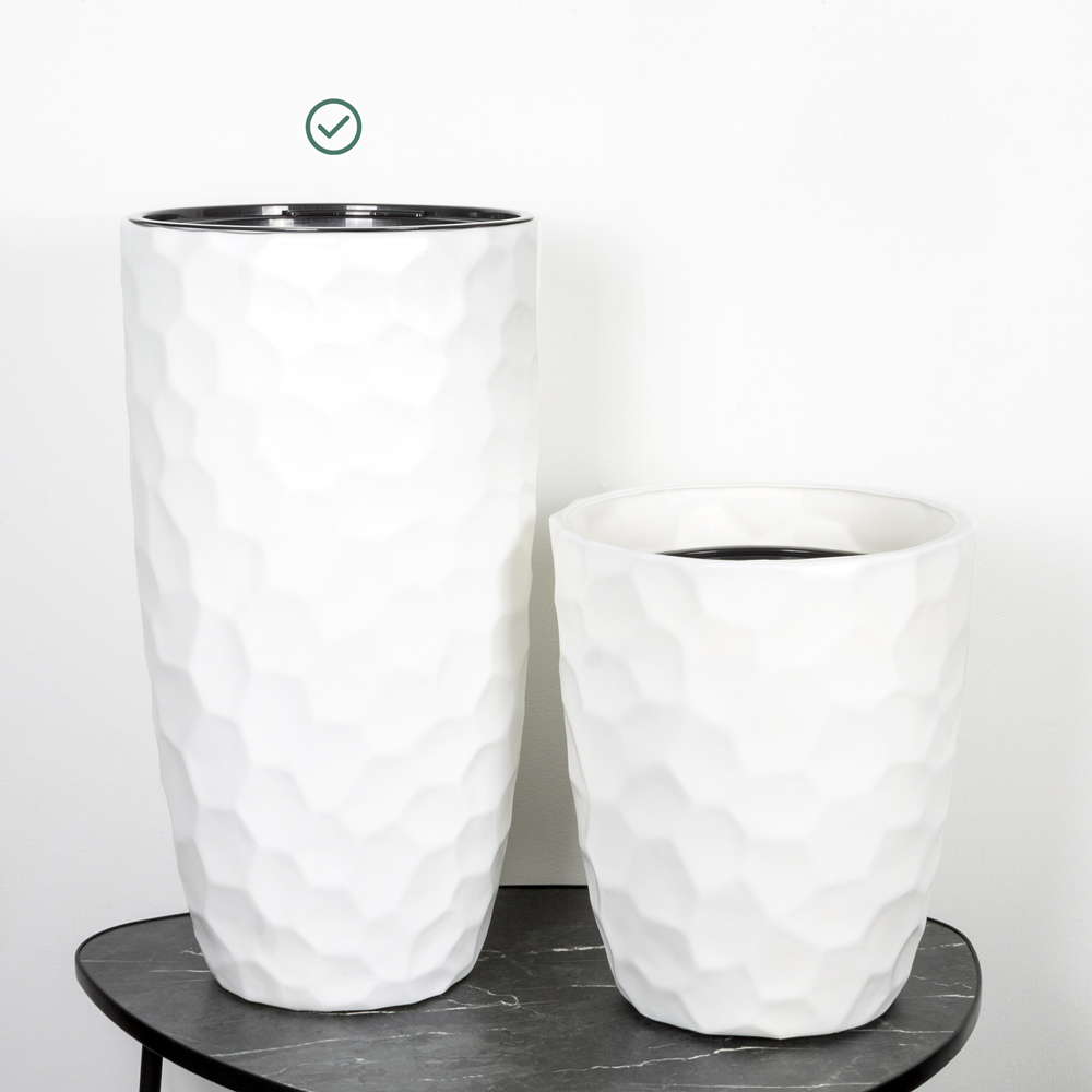 707/К2702/М3410(Fix) Кашпо Мозаика d34см, h63см, белое_3