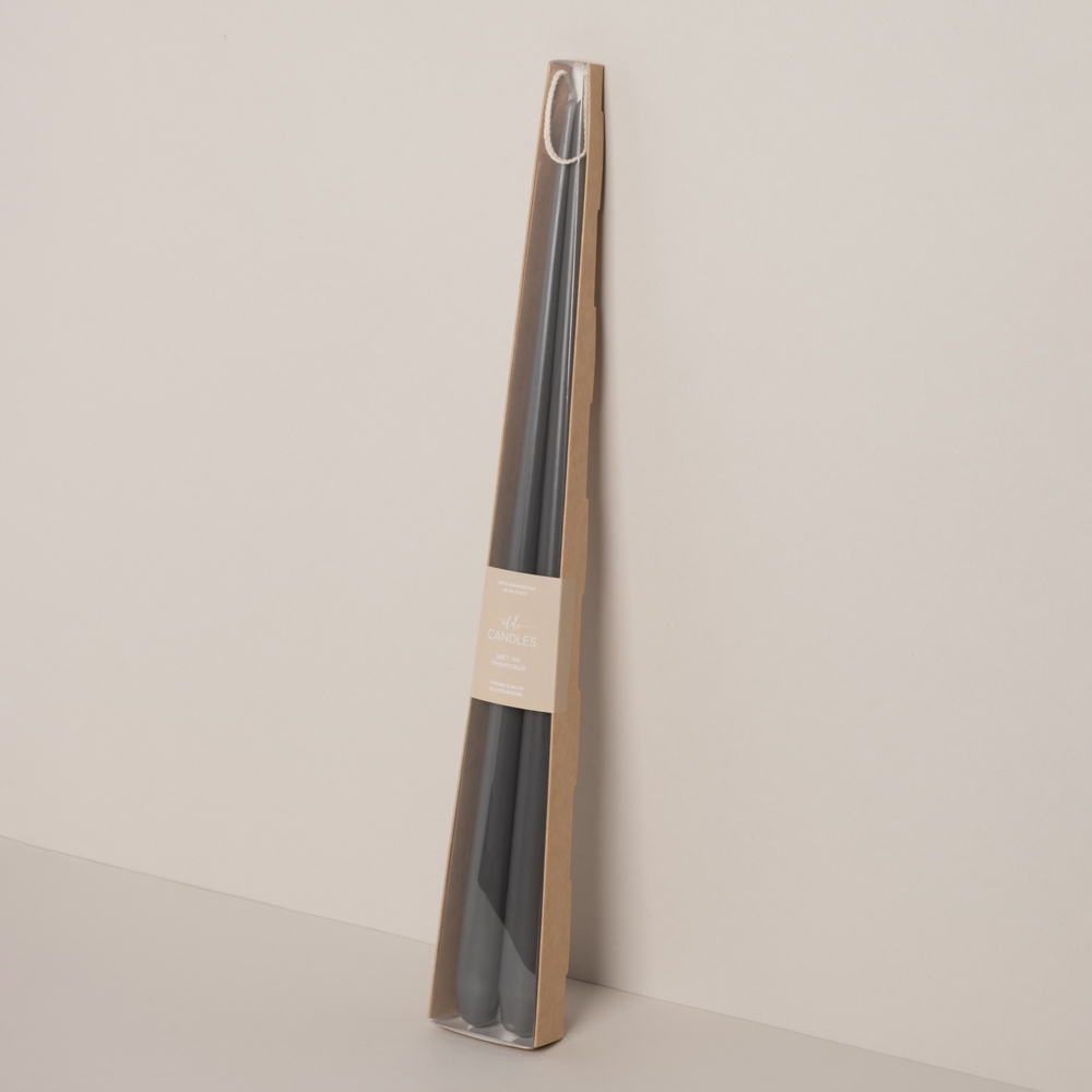 СК42-4(Fix)(F) Свеча коническая 42см Оттенок №4 (графит) 2шт/уп_1