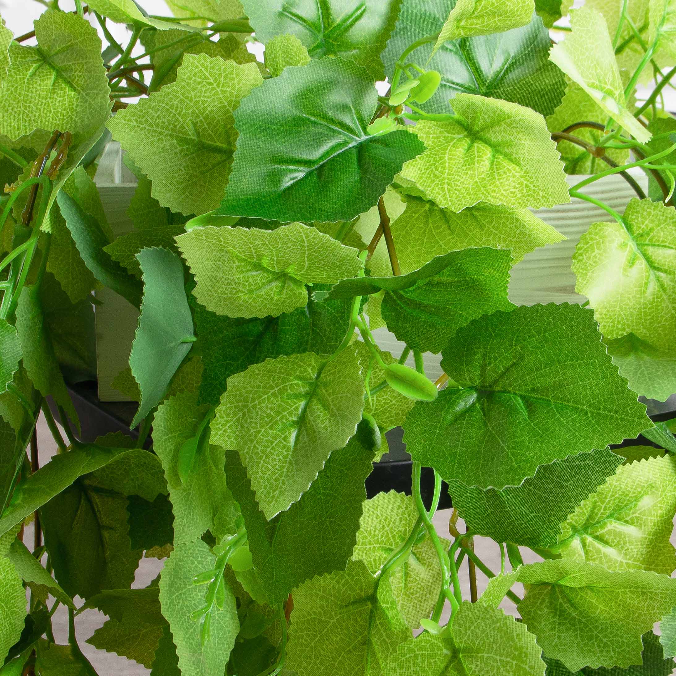 ТДЯ121(F) Плющ Виноградный ампельный в деревянном подвесном ящике (бежевый) 20*9*h8_4