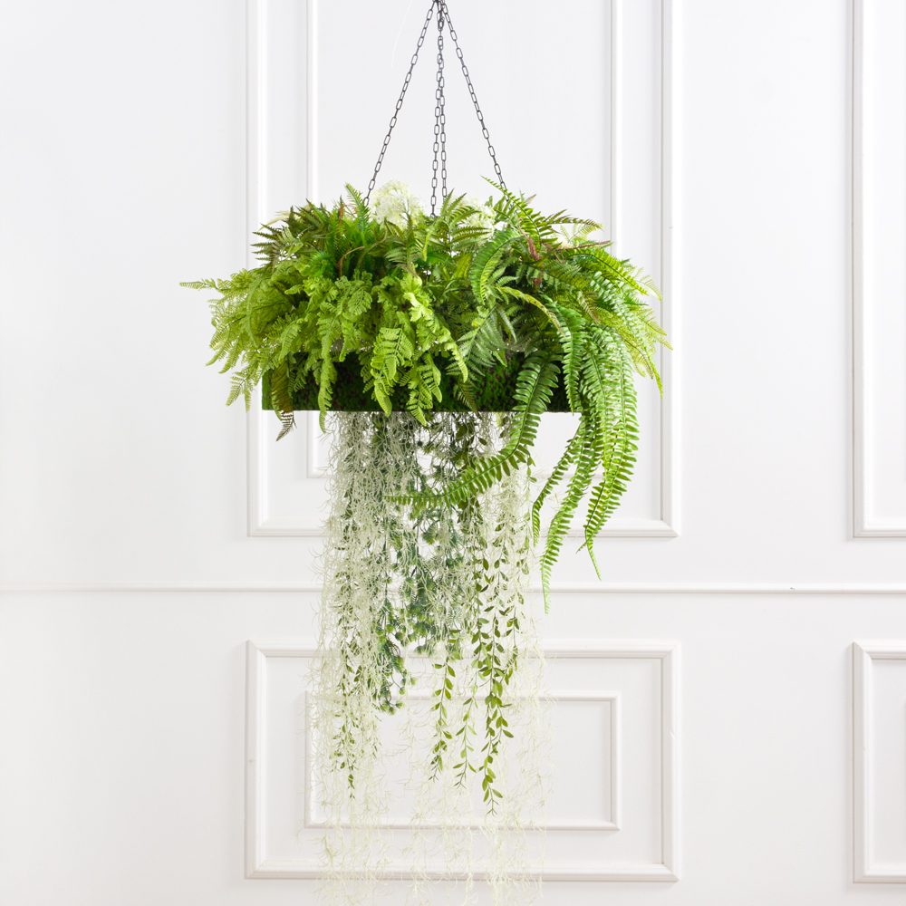 КЗ/27(Пр)(F) Композиция с ампельными растениями на декорированной основе d58см_2