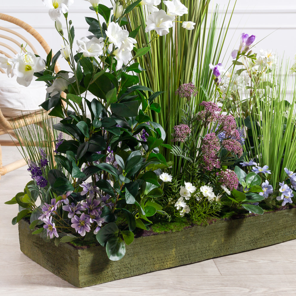 ВМ105(з)(F) Композиция искусственная Цветочный луг на вставке 98х35х10см_2