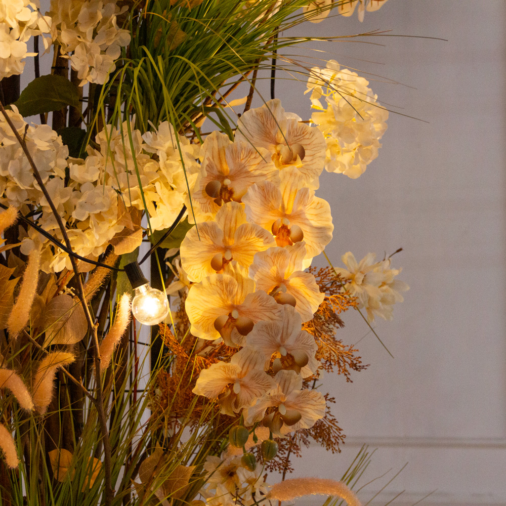 ДЛ176/СВ04(Пр)(Fix)(F)Декор вход. группы h300см н/прутьях,пристен. c ретро-гирляндой,бежевый_5