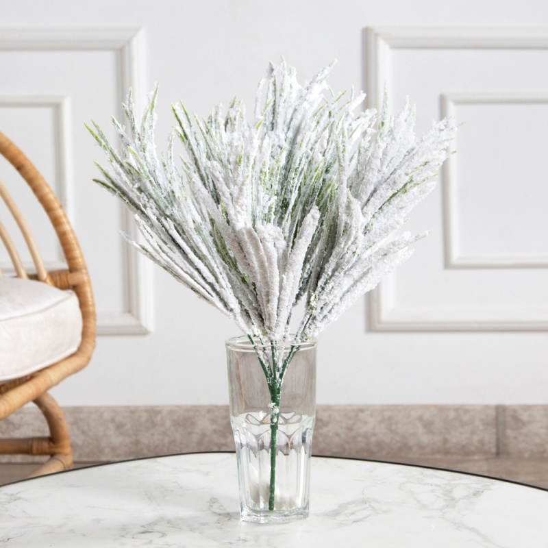 736А/0424-0142(Чп)(F) Трава заснеженная НГ с блестками 7 веток h37см(27+10см)_1