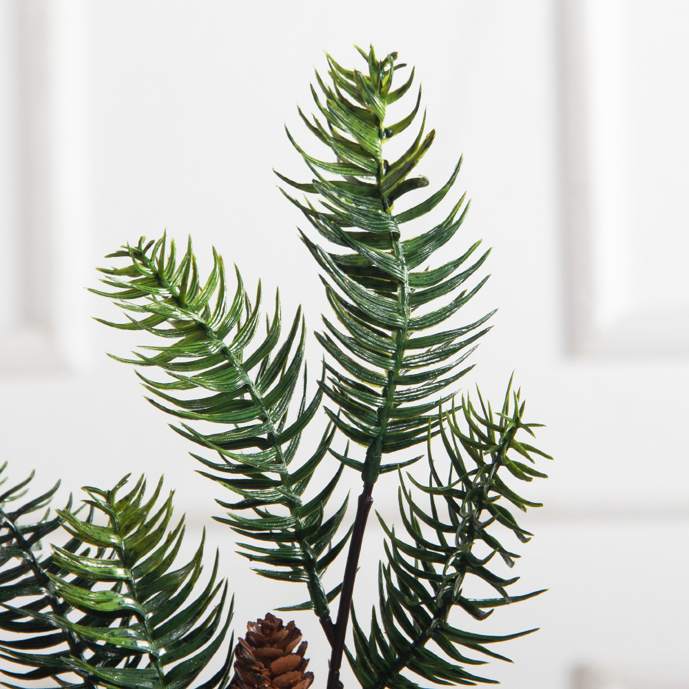 736А/9271-0055(F) Ветка еловая с шишками h48см(40+18см) 7частей,2шишки_2