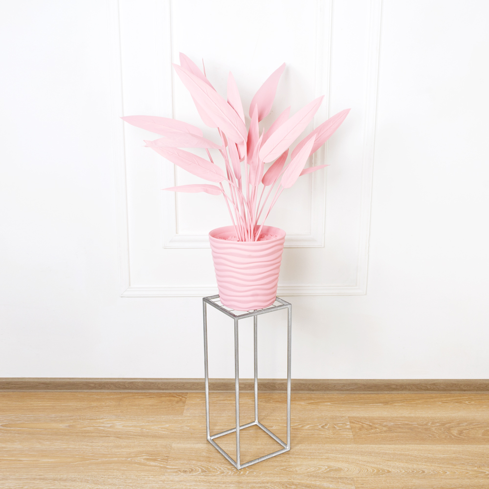 К75*3-2(Promo) Стрелиция куст (розовая) h75см (силикон) в интерьерном кашпо d17см_5