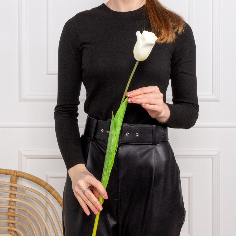 7141А/0471-01/23Р Тюльпан искусственный h70см, белый (латекс)_4