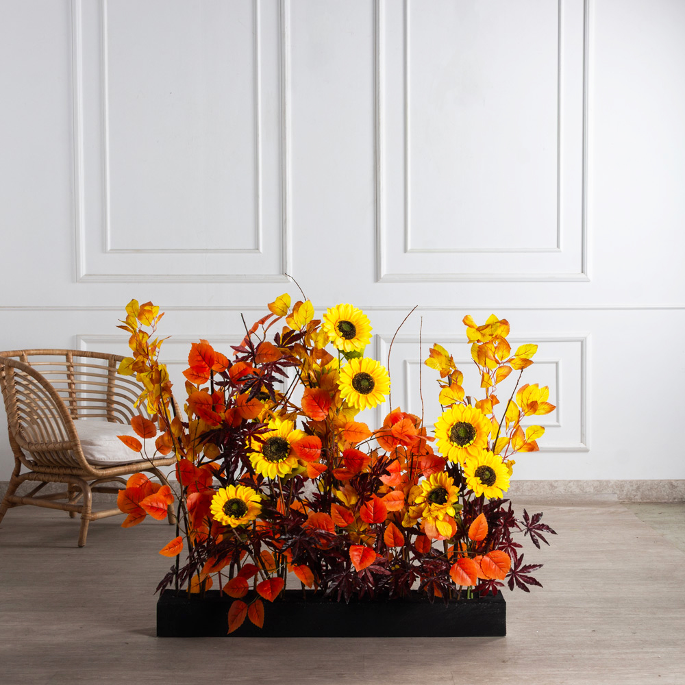К543(Пр)(F) Композиция искусственная осенняя с подсолнухами на основании_3