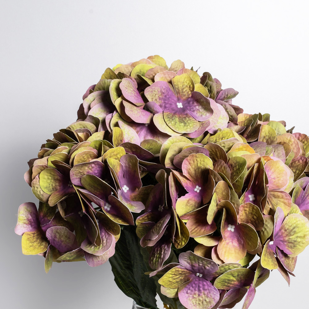 7141/А27120-36/17-9(F)Гортензия искусствен. 5 голов(15 см), h49см, нога силикон, фиолетово-зелен._3