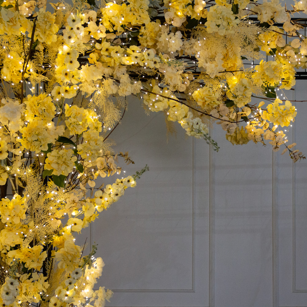 ДЛ173/СВ03(Пр)(Fix)(F) Декор входной группы h300 см на прутьях с гирляндой,пристенный,кремовый_3