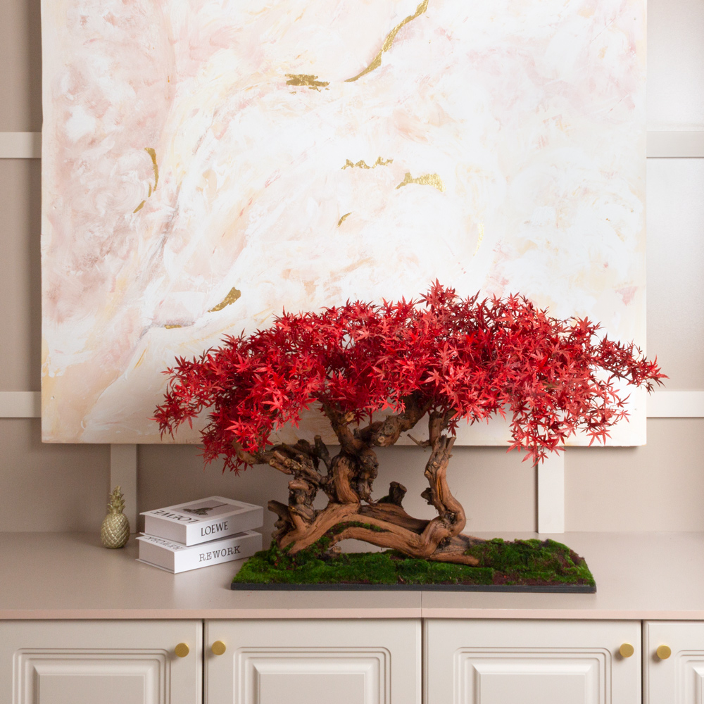 БЛ055/ОС/606(Пр)  Клён искусственный веерный мелкий на основании h55см_1