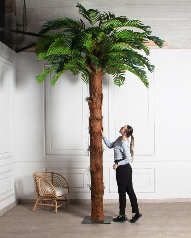 ПС350/ТР/ПВУ/49(з)(F) Пальма Арека искусственная h350 d180см (латекс) с усилением на мет.основании_1