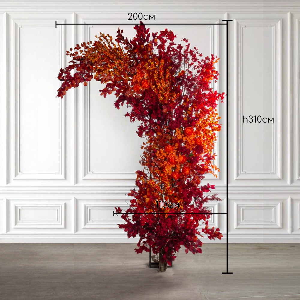 ДЛ175(F) Декор входной группы h310 см на прутьях,пристенный,красно-оранжевый_2