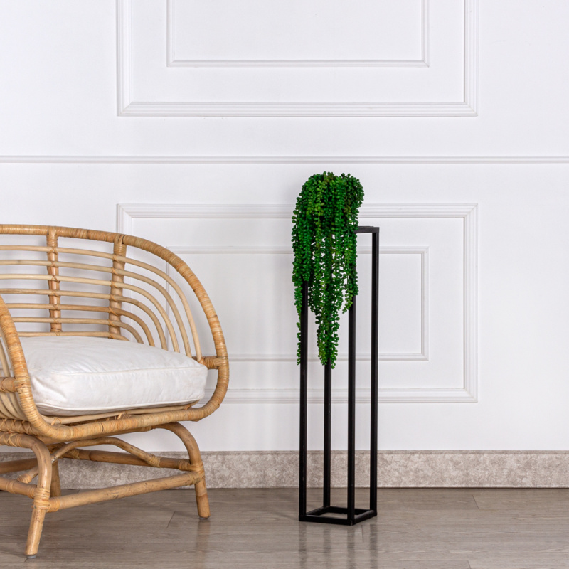 КС84 Композиция искусственная Крестовник Роули ампельный в кашпо, зеленый_3