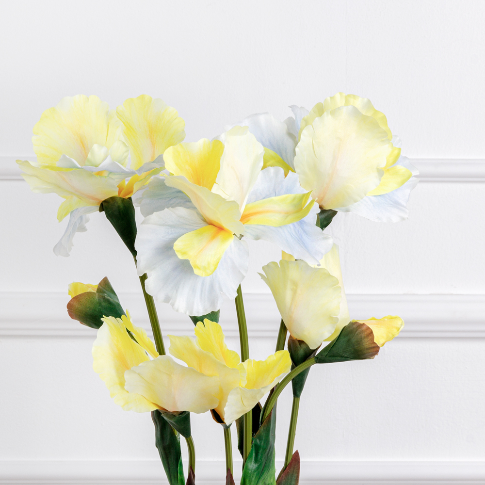 7141А/9120-01/3Р(АКЦИЯ) Ирис искусственный 1 голова d17см, 2 бутона, h80см, желто-голубой_3