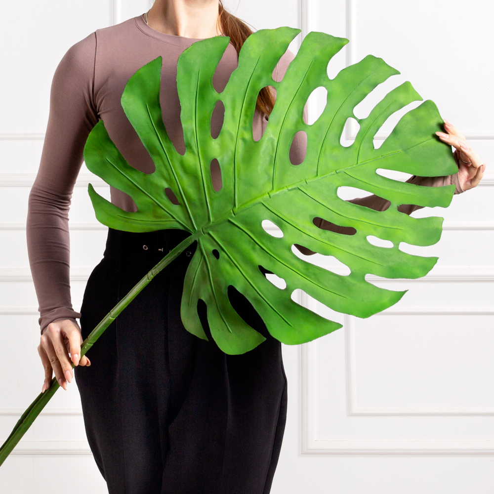 7143/А2790-208(F) Лист монстеры  h120 см, 50*60см(силикон)(1035)_2