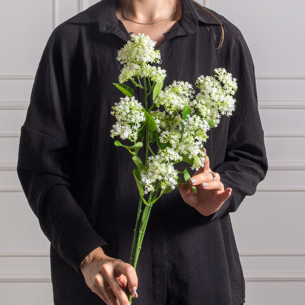 7141/0443-06/23Р(F) Калина цветущая искусственная ветка, h53см, белая, пластик_2