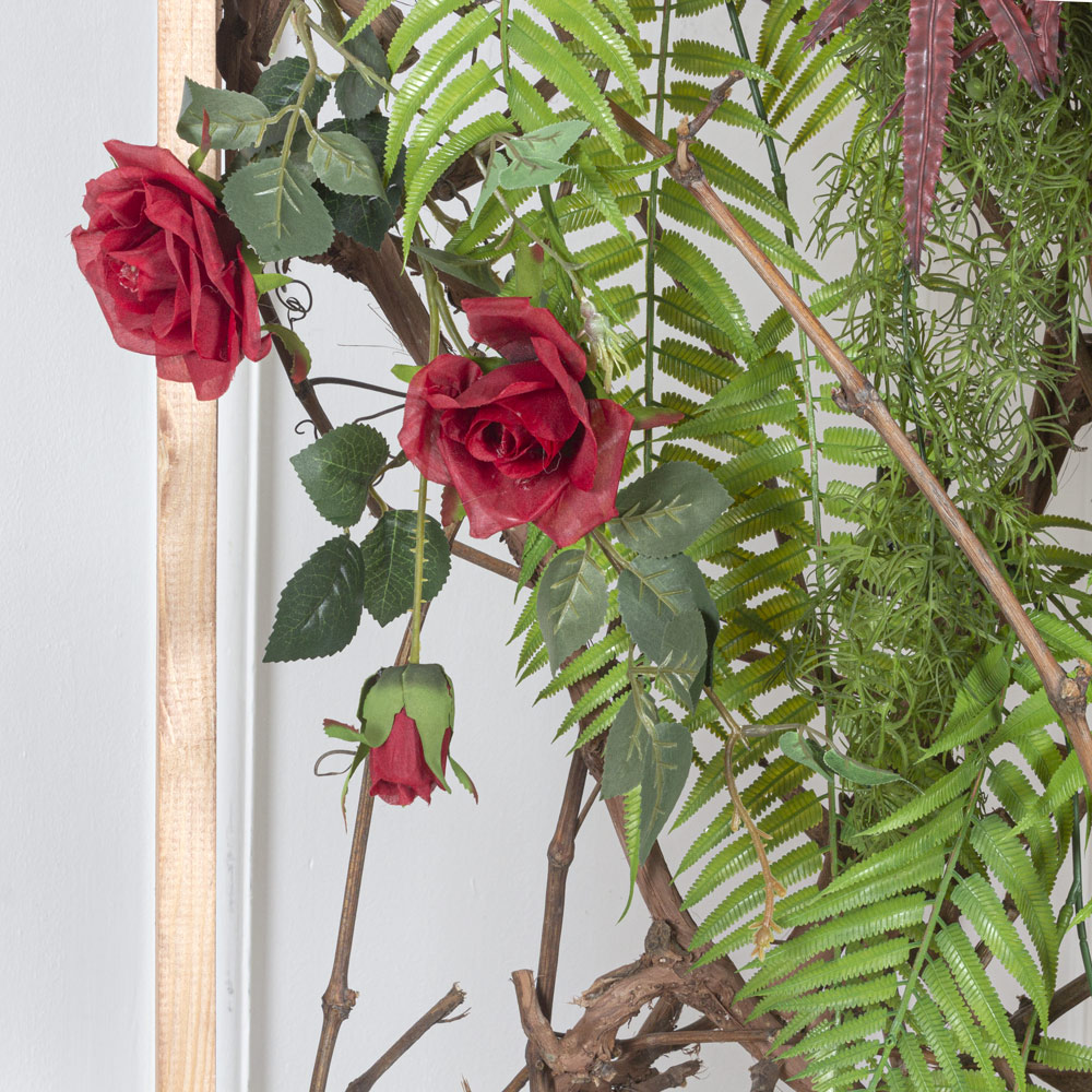 Ш180/60-1(з) Ширма декоративная искусственная цветочная в раме 140хh180см, бордо _2