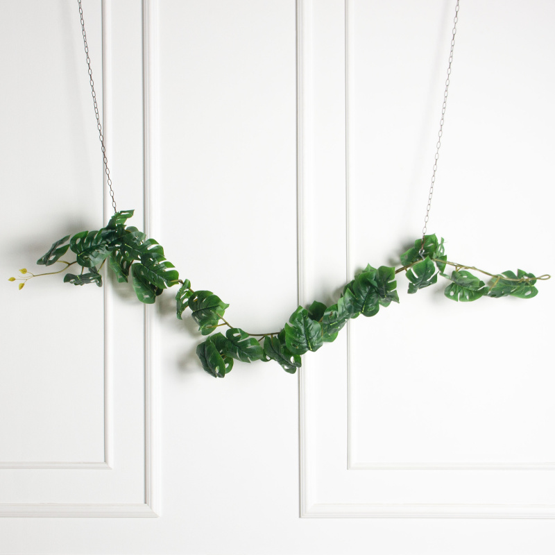 7144А/0016-355(F) Лиана монстера искусственная h150см(144+6) листья 11хh12см_1