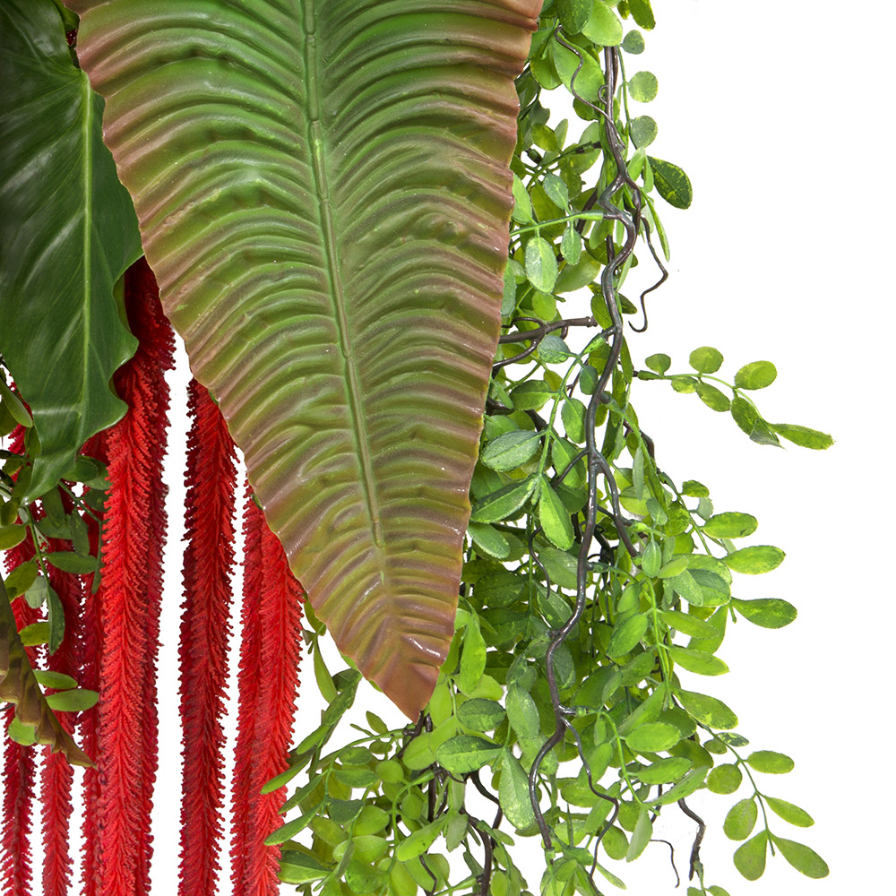 БК 26 Композиция с амарантом (бордо) и каладиумом на блоке 15*h10_23