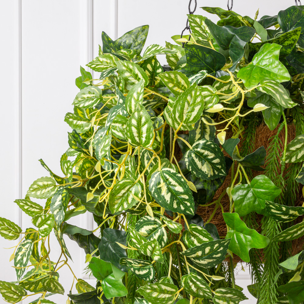 ККВ20(з) Композиция искусственная Хедера ампельная в коковите d30см(ширина 60см, свес 80см)_1