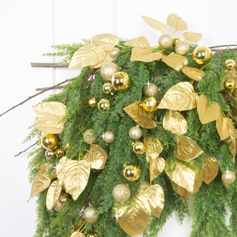 Л96-3 Лиана искусственная НГ туя с золотыми листьями L100см_1