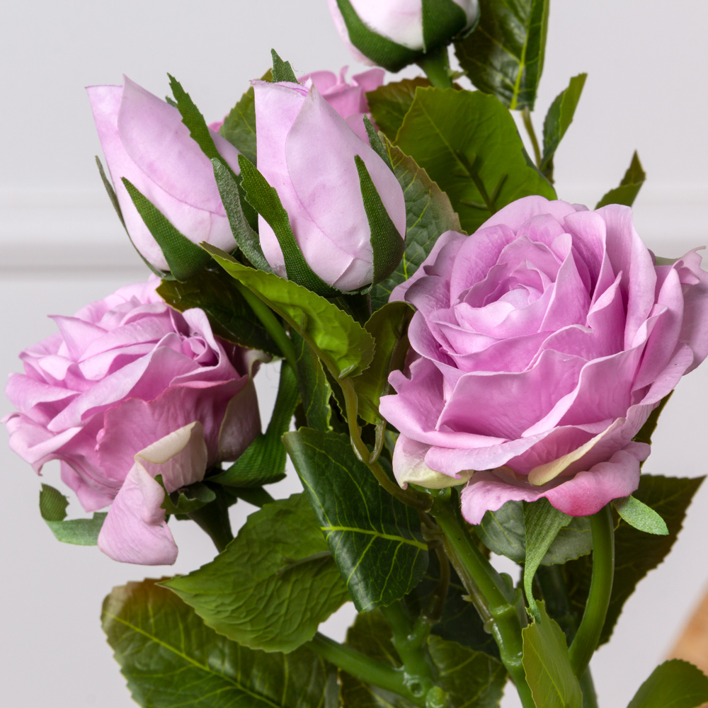 7141А/0443-18/8Р Роза искусственная 1 голова d9см, 1 бутон, h53см, сиреневая (латекс)_2