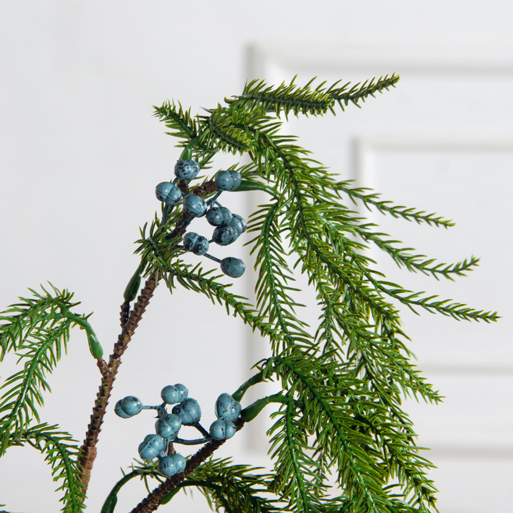 736А/9271-0154(F) Ветка еловая с ягодами h108см(61+47см) 4ветки_2