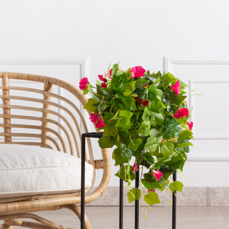 К450-3(з) Композиция искусственная цветочная с петунией малиновой в кашпо d12см