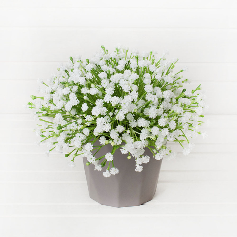 КС/О51-3 Гипсофила (белая) в декор. кашпо h-21см