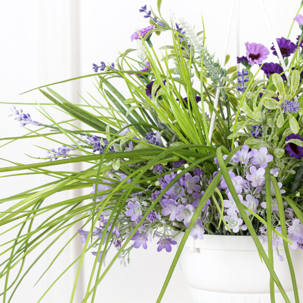 К335 Разнотравье (фиолет) в подвесном кашпо d-13см (65*65*h-35см)_4