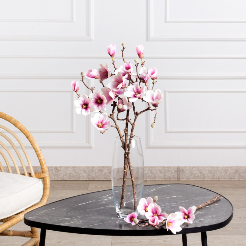 7143/А2790-240(F) Магнолия искусственная ветка h50см, розовая