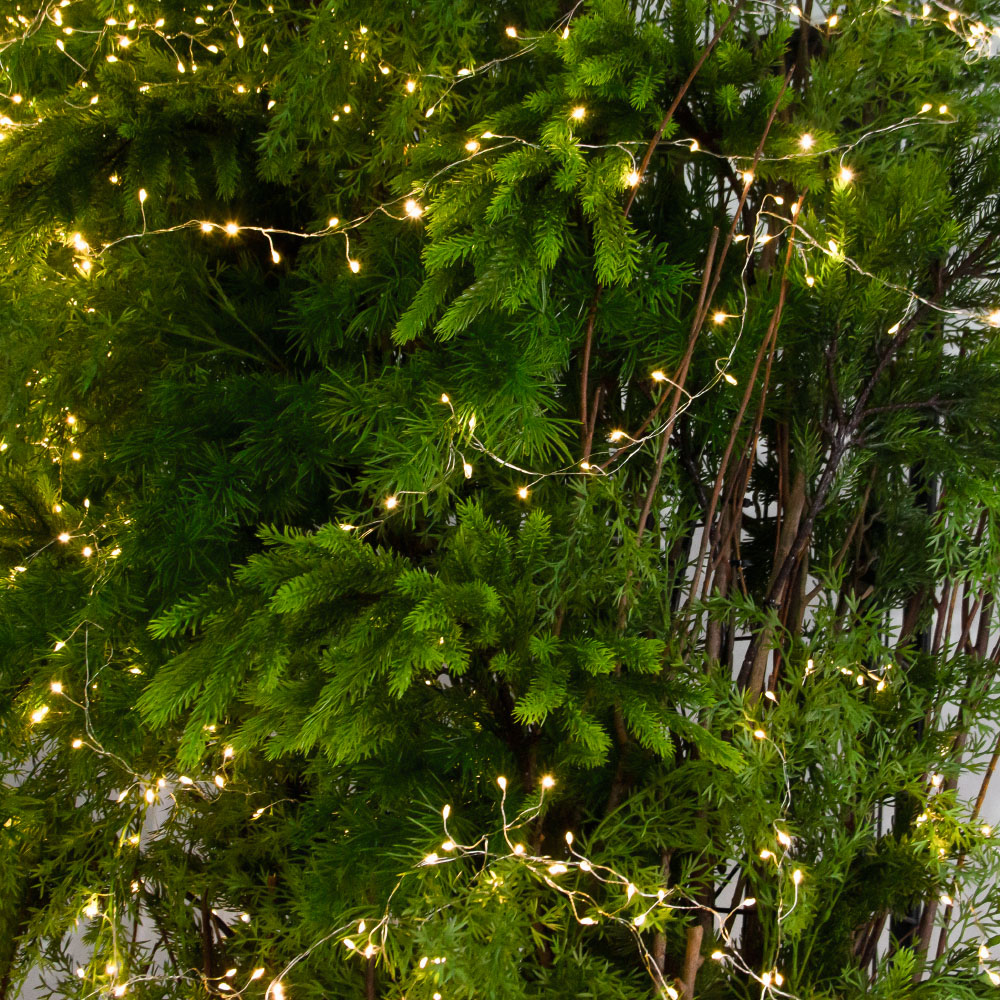 ДЛ182/СВ03т(Пр)(Fix)(F)Декор вход.группы хвойный h290см н/прутьях, прист.с гирляндой 