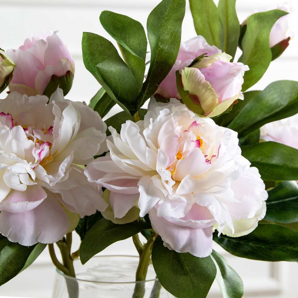 7141А/9122-0349/16(F) Пион искусственный h67см 1голова 2бутона,бело-сиреневый_2