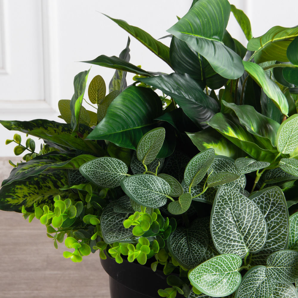 К503-1(з)(F) Композиция искусственная с калатеей h 40 d 60 в тех.кашпо d 32_6