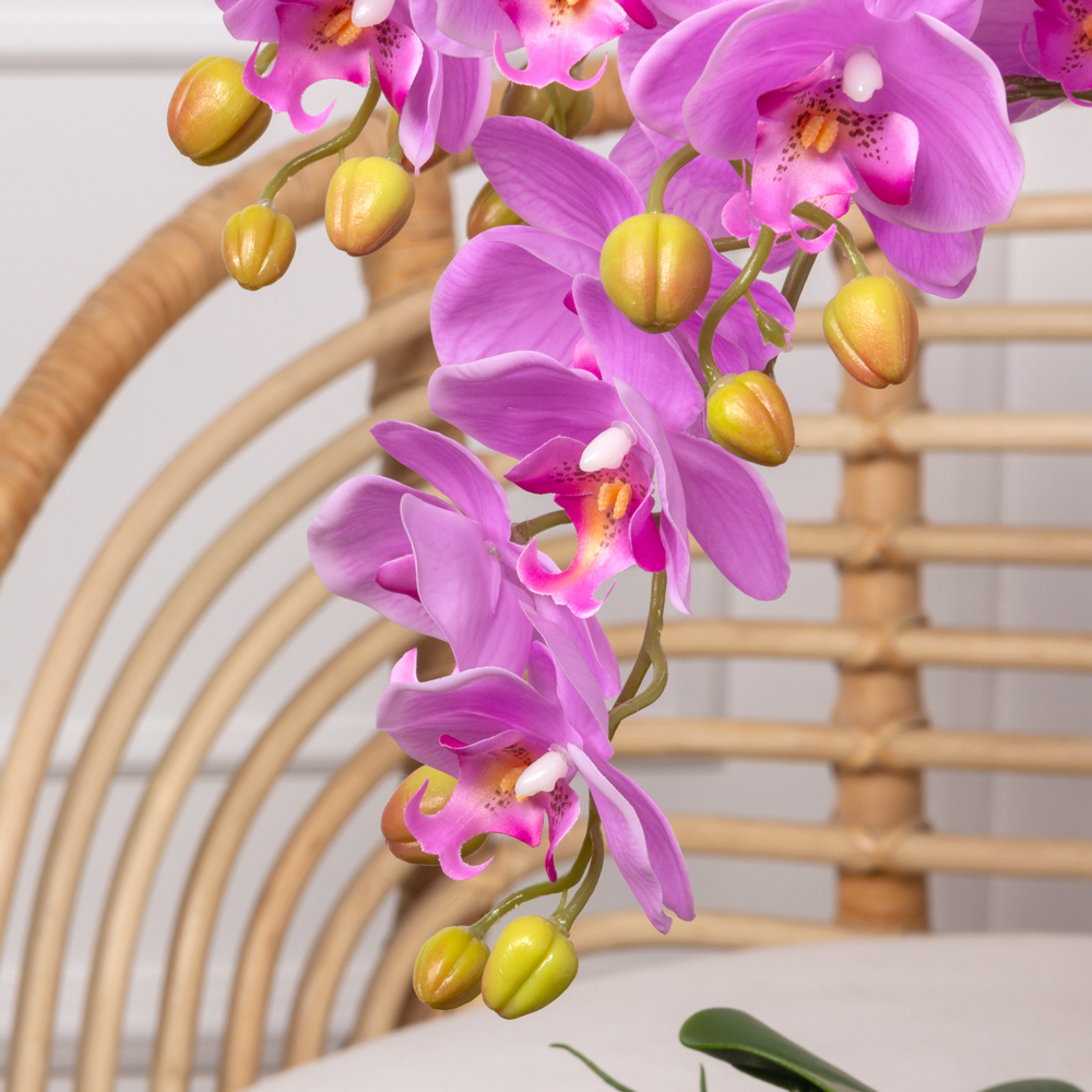 ЦК80*9/33-2 Орхидея Фаленопсис (малиновая)h80см(латекс) в интерьерном кашпо d17см_7