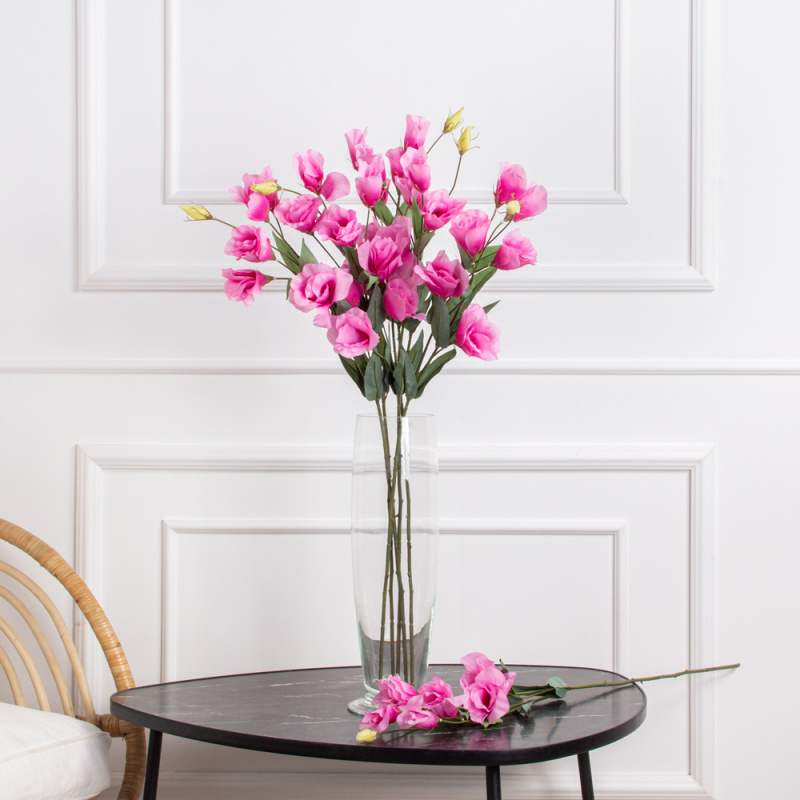 7141А/0443-2/1(АКЦИЯ) Лизиантус искусственный 4 головы, 3 бутона h80см, розовый_2